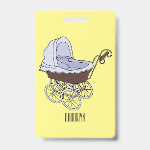 Crachá Ilustração de carrinho de bebê em desenho animado