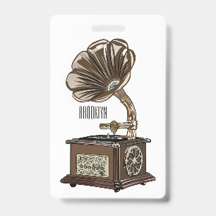 Crachá Ilustração de cartoon de prato giratório