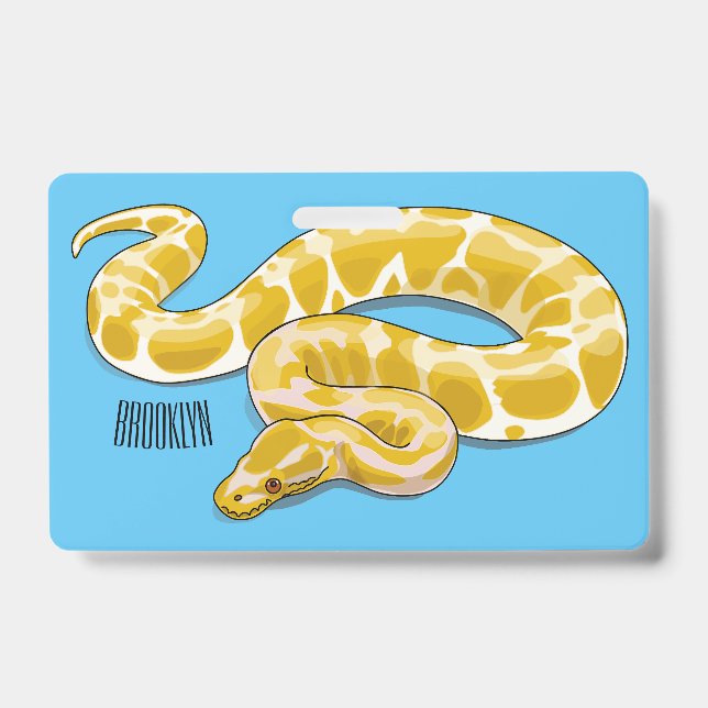 Crachá Ilustração de cobra de pitão birmanês (Frente)