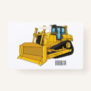 Crachá Ilustração de desenho animado Bulldozer
