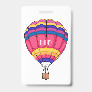 Crachá Ilustração de desenho animado com balão de ar quen