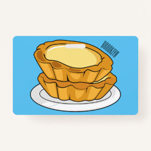 Crachá Ilustração de desenho animado com tarte de ovo