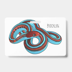 Crachá ilustração de desenho animado da cobra-garter de S