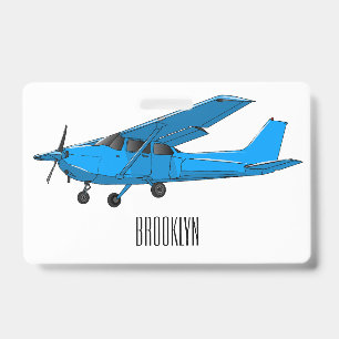 Crachá Ilustração de desenho animado de aeronave de asa f
