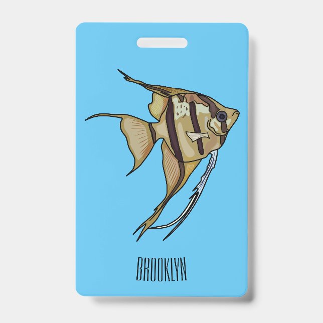 Crachá Ilustração de desenho animado de Angelfish (Frente)