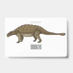 Crachá Ilustração de desenho animado de Ankylosaurus