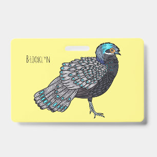 Crachá ilustração de desenho animado de ave faisão-pavão