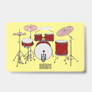 Crachá Ilustração de desenho animado de bateria