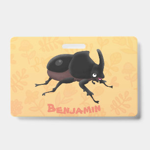 Crachá Ilustração de desenho animado de besouro rinoceron