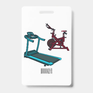 Crachá Ilustração de desenho animado de bicicleta ergomét