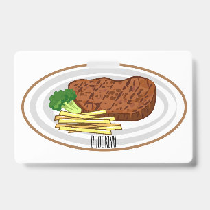 Crachá Ilustração de desenho animado de bife