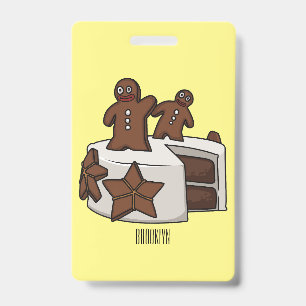 Crachá Ilustração de desenho animado de bolo de gengibre