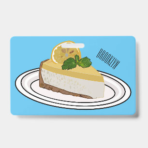 Crachá Ilustração de desenho animado de cheesecake de lim