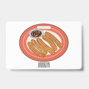 Crachá ilustração de desenho animado de churro