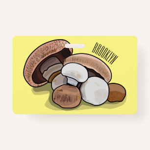 Crachá Ilustração de desenho animado de cogumelo