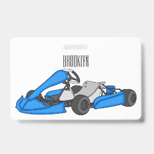 Crachá Ilustração de desenho animado de corrida de kart