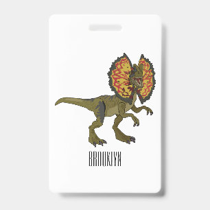 Crachá ilustração de desenho animado de Dilophosaurus