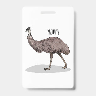 Crachá ilustração de desenho animado de emu