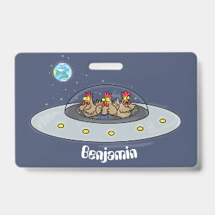 Crachá Ilustração de desenho animado de galinhas engraçad
