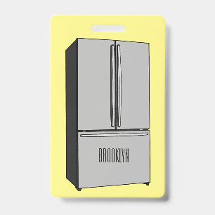 Crachá Ilustração de desenho animado de geladeira de port