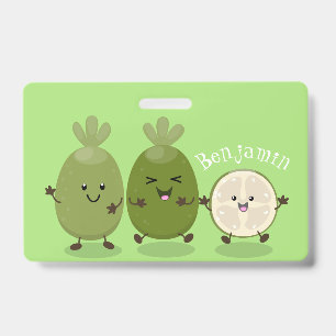 Crachá Ilustração de desenho animado de goiaba feijoa aba