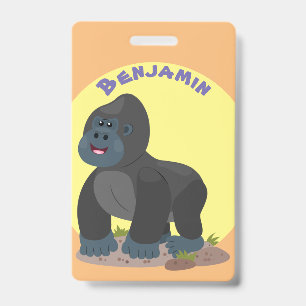 Crachá Ilustração de desenho animado de gorila grande fel