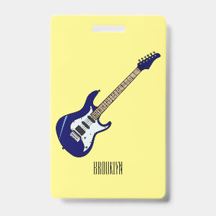 Crachá Ilustração de desenho animado de guitarra elétrica