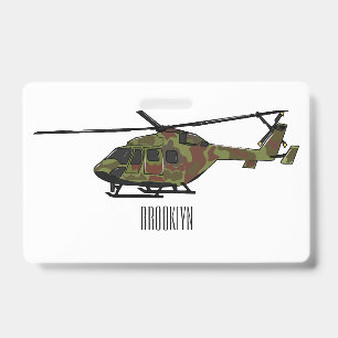 Crachá Ilustração de desenho animado de helicóptero do ex