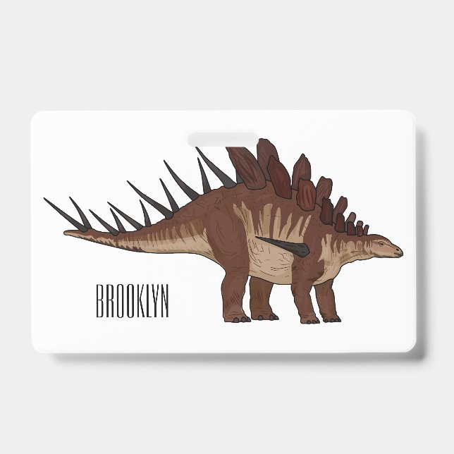 Crachá Ilustração de desenho animado de Kentrosaurus (Frente)