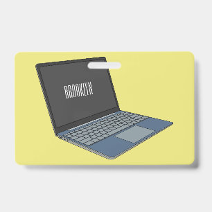 Crachá Ilustração de desenho animado de laptop