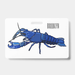 Crachá Ilustração de desenho animado de marron azul
