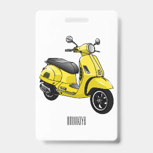 Crachá Ilustração de desenho animado de motocicleta Mobyl
