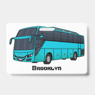 Crachá Ilustração de desenho animado de ônibus de passage