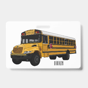 Crachá Ilustração de desenho animado de ônibus escolar