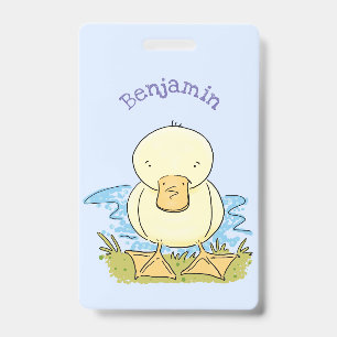 Crachá Ilustração de desenho animado de patinho amarelo f