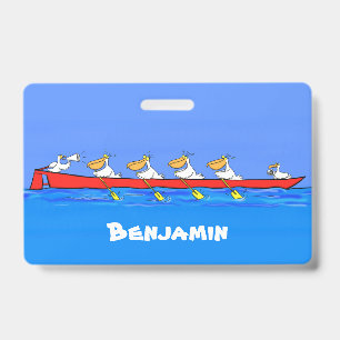 Crachá Ilustração de desenho animado de pelicanos engraça