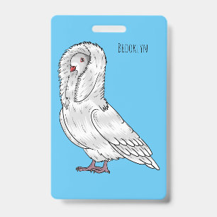 Crachá ilustração de desenho animado de pombo jacobino