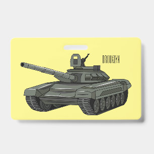 Crachá Ilustração de desenho animado de tanque