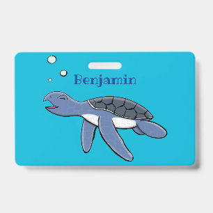 Crachá Ilustração de desenho animado de tartaruga marinha