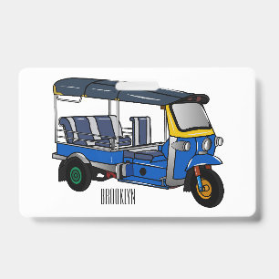 Crachá Ilustração de desenho animado de tuk tuk