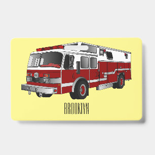 Crachá Ilustração de desenho animado do motor de incêndio