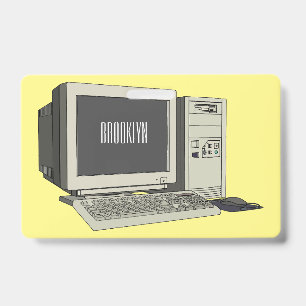 Crachá Ilustração de desenho animado em computador