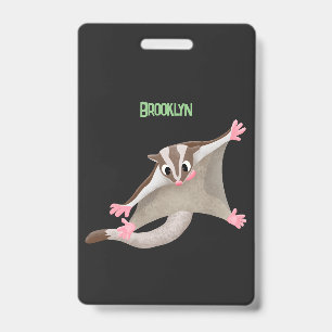 Crachá Ilustração de desenho animado fofo de sugar glider