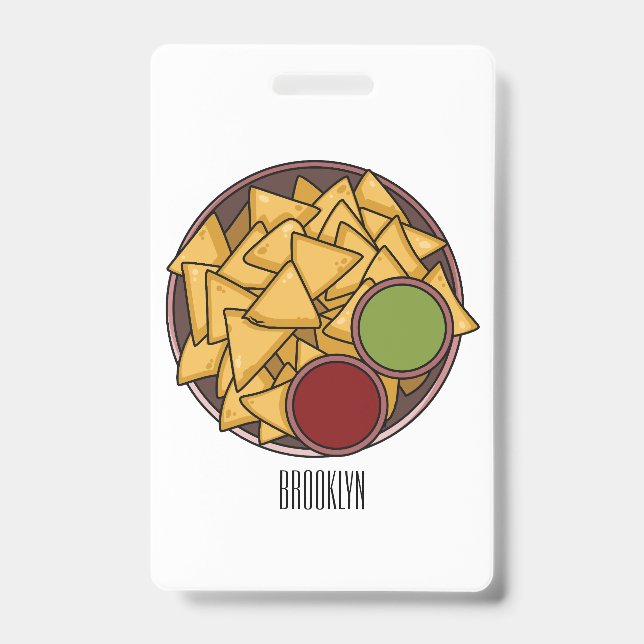 Crachá Ilustração de desenho de Nachos (Frente)