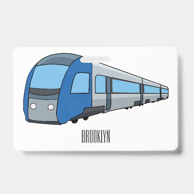 Crachá Ilustração de desenho do comboio elétrico (Frente)