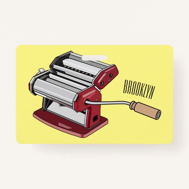 Crachá Ilustração de desenho do fabricante de massas (Frente)