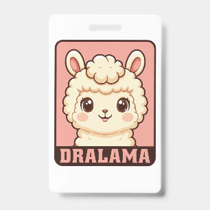 Crachá Ilustração de lhama fofa design