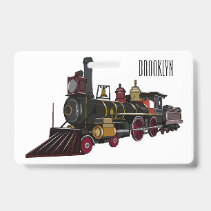 Crachá Ilustração de locomotiva a vapor em desenho animad