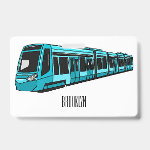 Crachá Ilustração de locomotiva elétrica em desenho anima