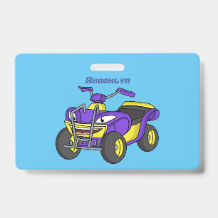 Crachá Ilustração de quadriciclo roxo em estilo cartoon